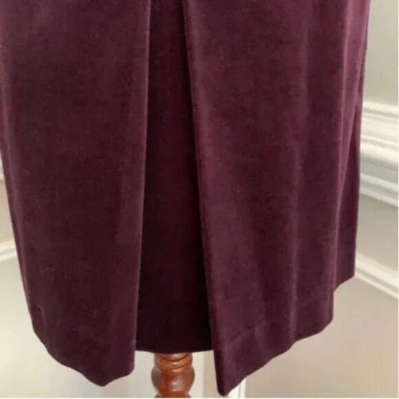 Talbots Women's Wine Colored Velvet Pencil Midi Skirt Size 6P - Picture 5 of 8